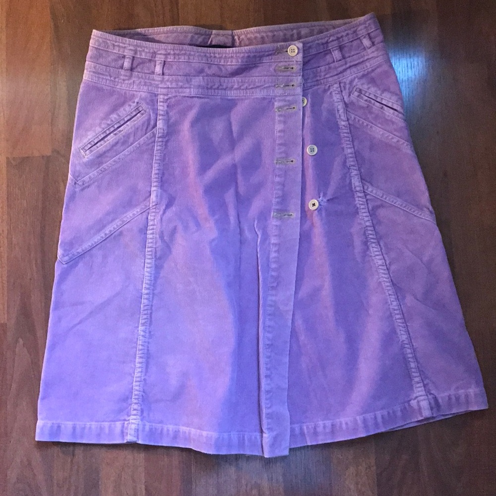 French Connection purple corduroy A-line skirt